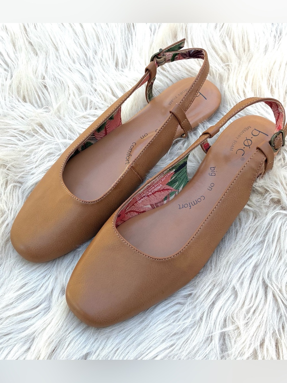BOC Perri Faux Leather Brown Flats Sz 11